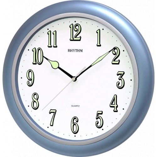 Rhythm Value Added Wall Clock Super Luminous Glow In The Dark Metallic Blue